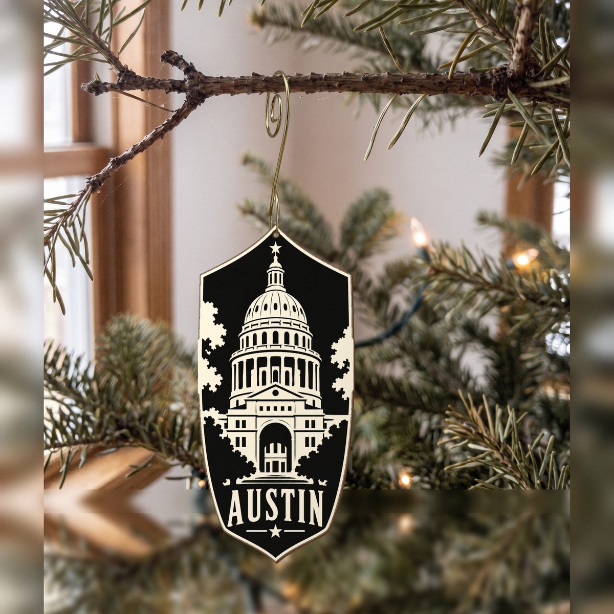 She's Choosing Austin Ornament | Notan | S356-O