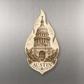 She's Choosing Austin Magnet | Etching-Inspired Linework | S360-M
