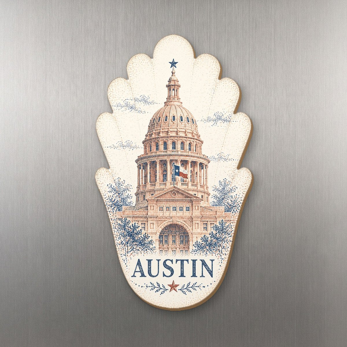 She's Choosing Austin Magnet | Sparse Pointillism | S361-M