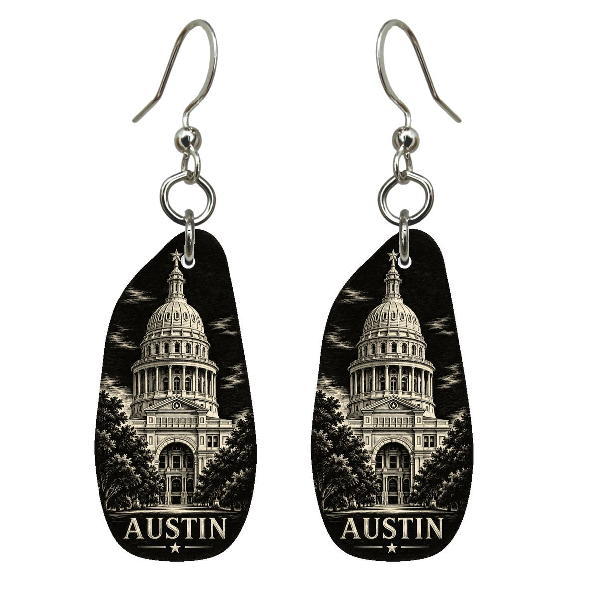 She's Choosing Austin Earrings | Scratchboard | S362