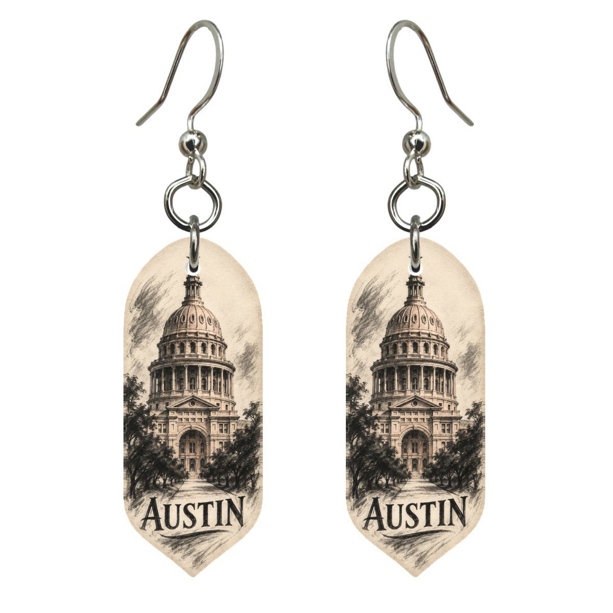 She's Choosing Austin Earrings | Charcoal Gesture | S363