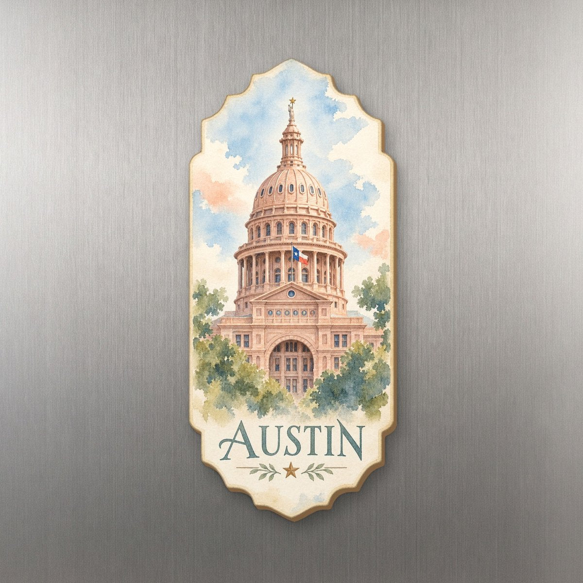 She's Choosing Austin Magnet | Restrained Watercolor | S364-M