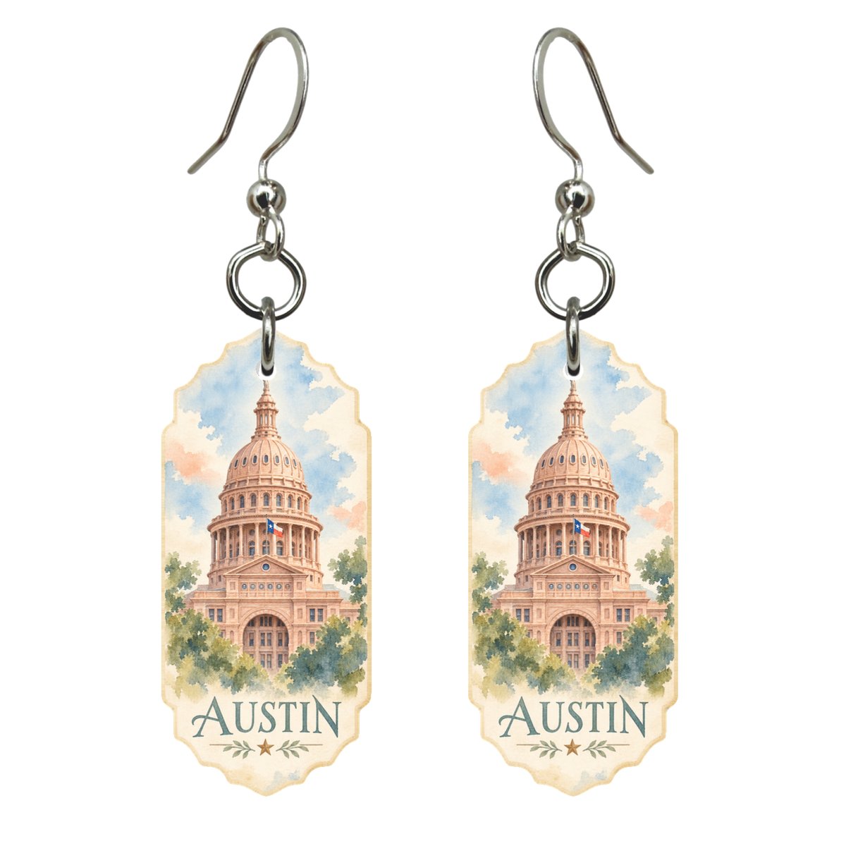 She's Choosing Austin Earrings | Restrained Watercolor | S364