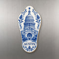 She's Choosing Austin Magnet | Blue-And-White Ceramic Illustration | S367-M