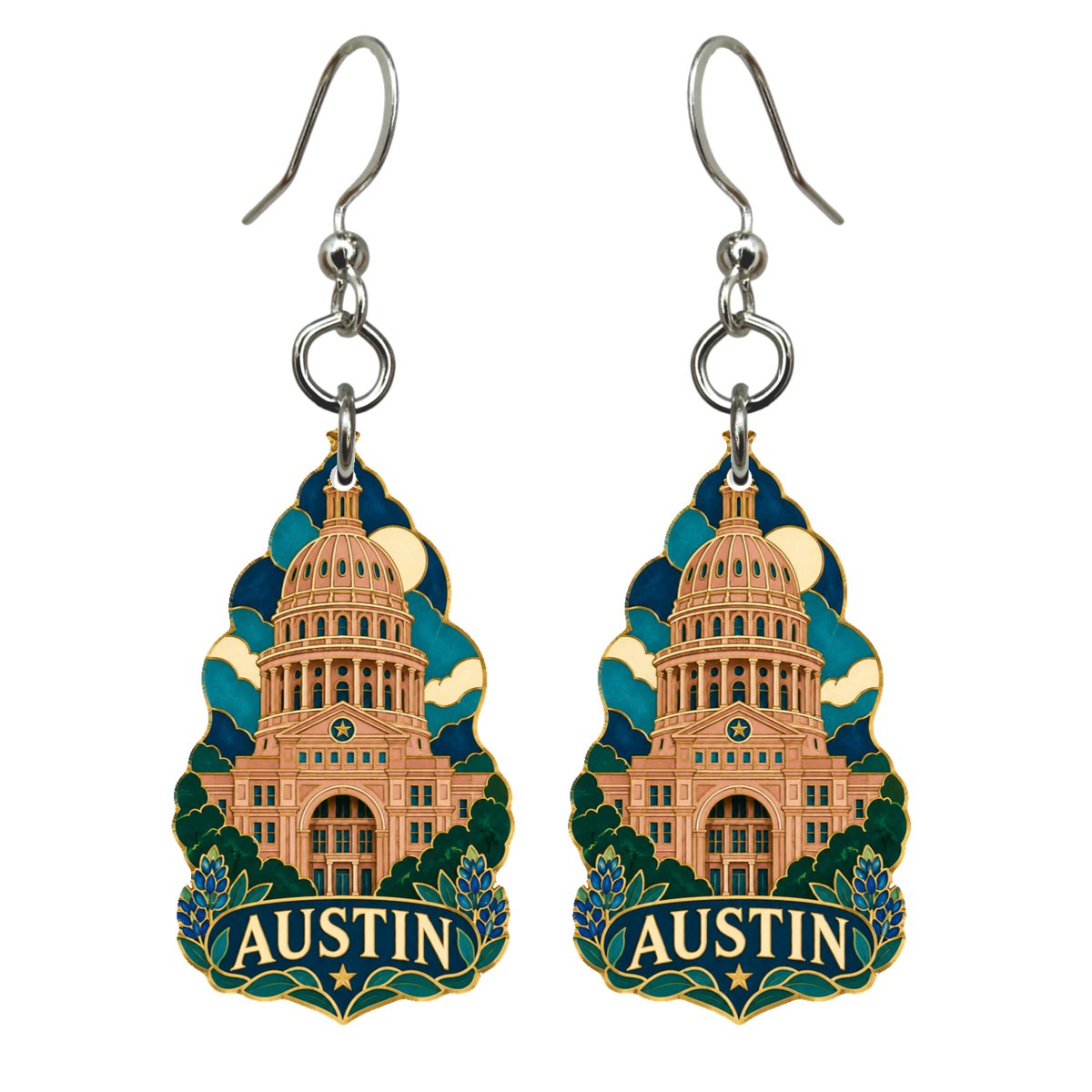She's Choosing Austin Earrings | Cloisonné-Inspired Graphic | S368