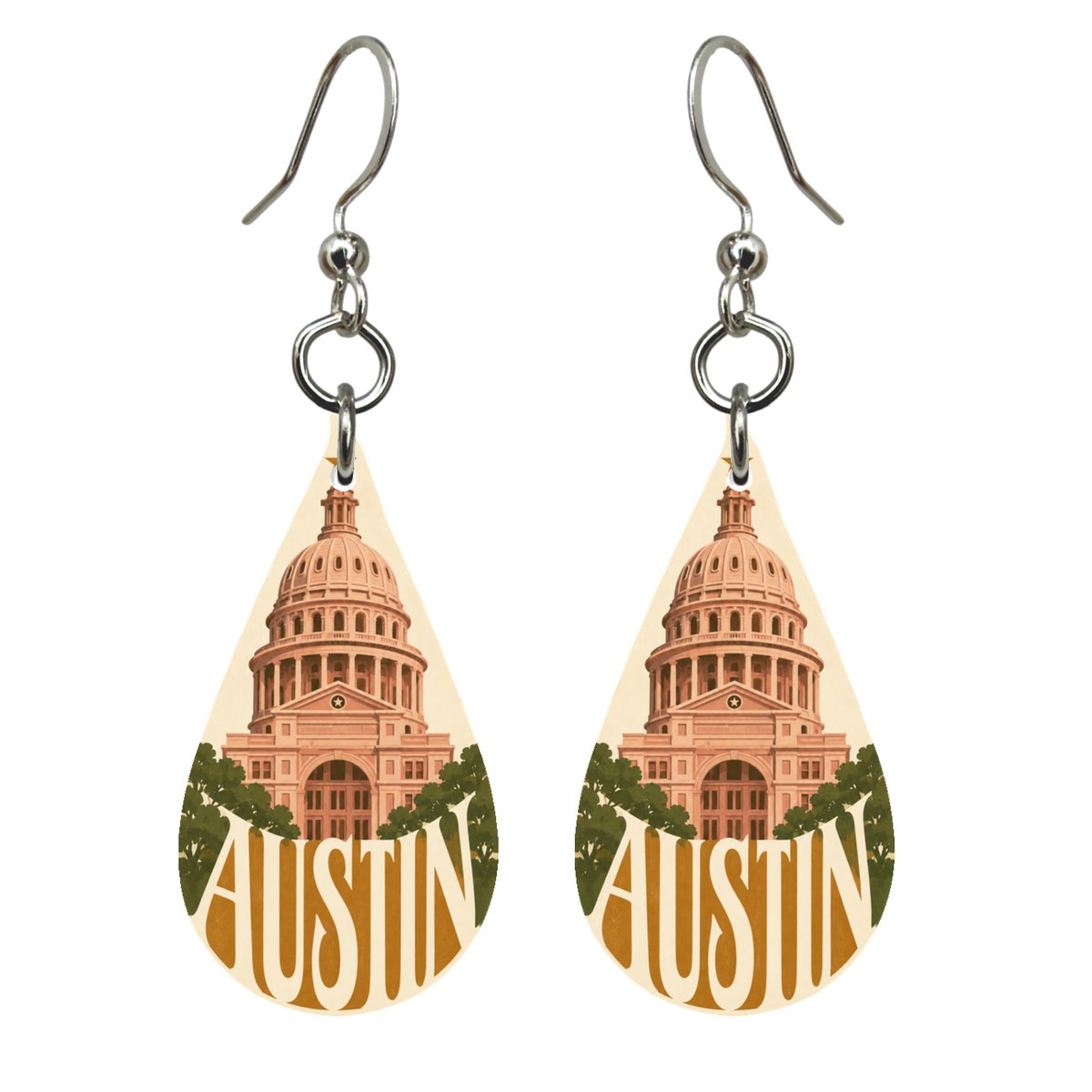 She's Choosing Austin Earrings | Typographic Illustration | S369