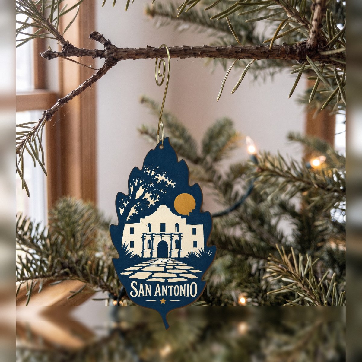 She's Choosing San Antonio Ornament | Negative-Space Silhouette | S371-O