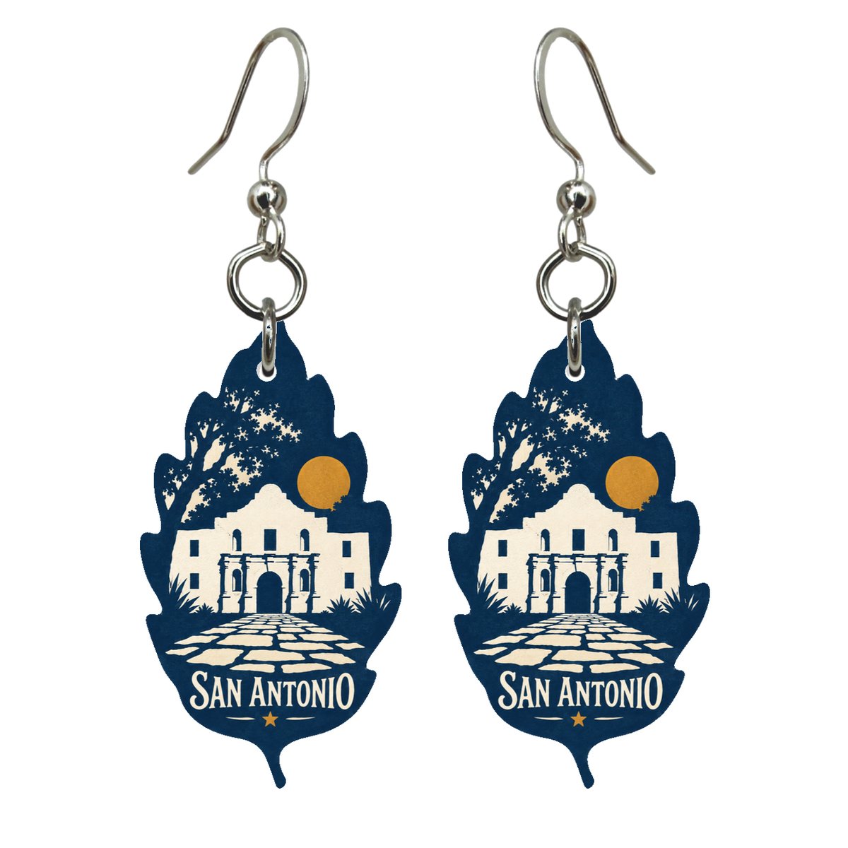 She's Choosing San Antonio Earrings | Negative-Space Silhouette | S371