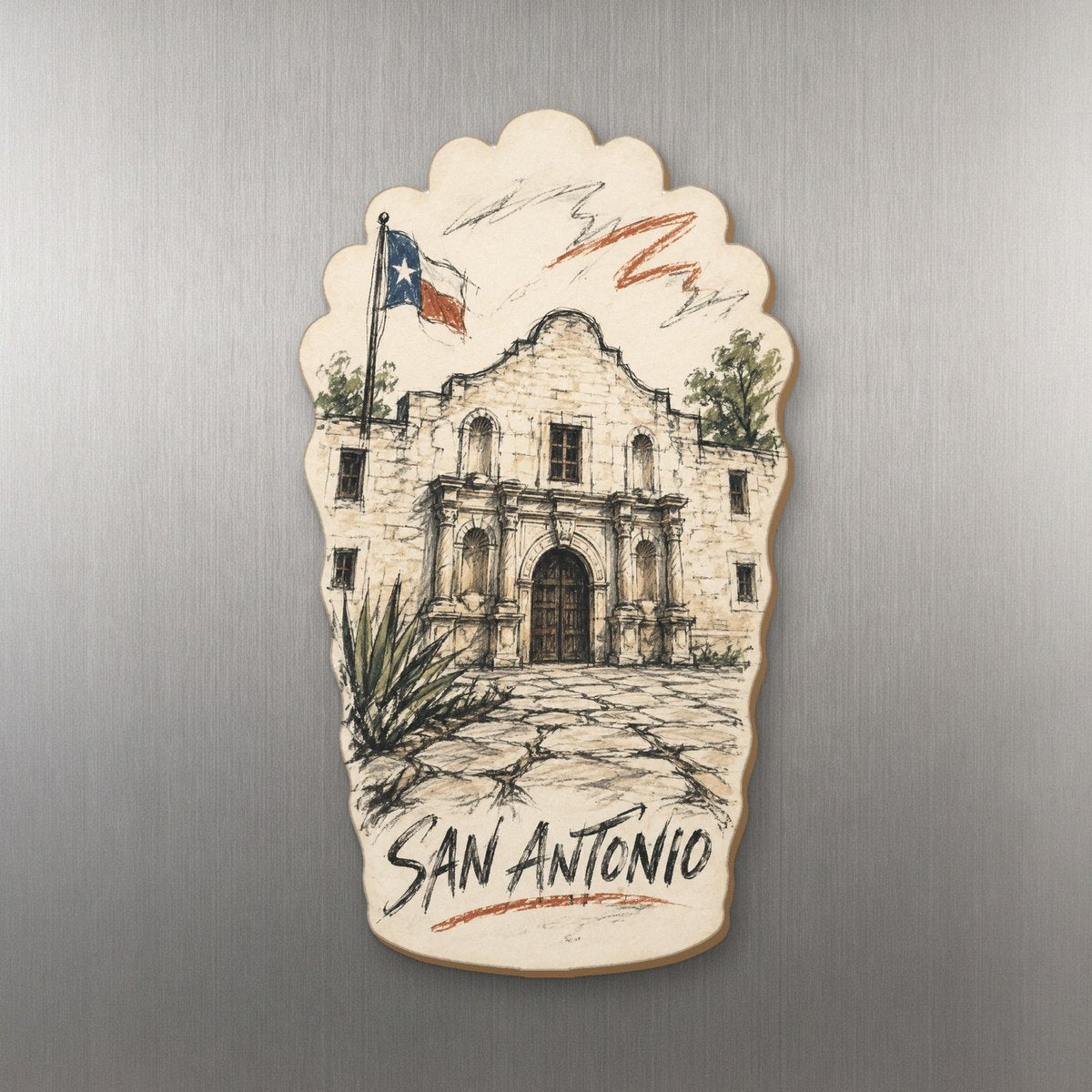 She's Choosing San Antonio Magnet | Loose Contour Sketch | S373-M
