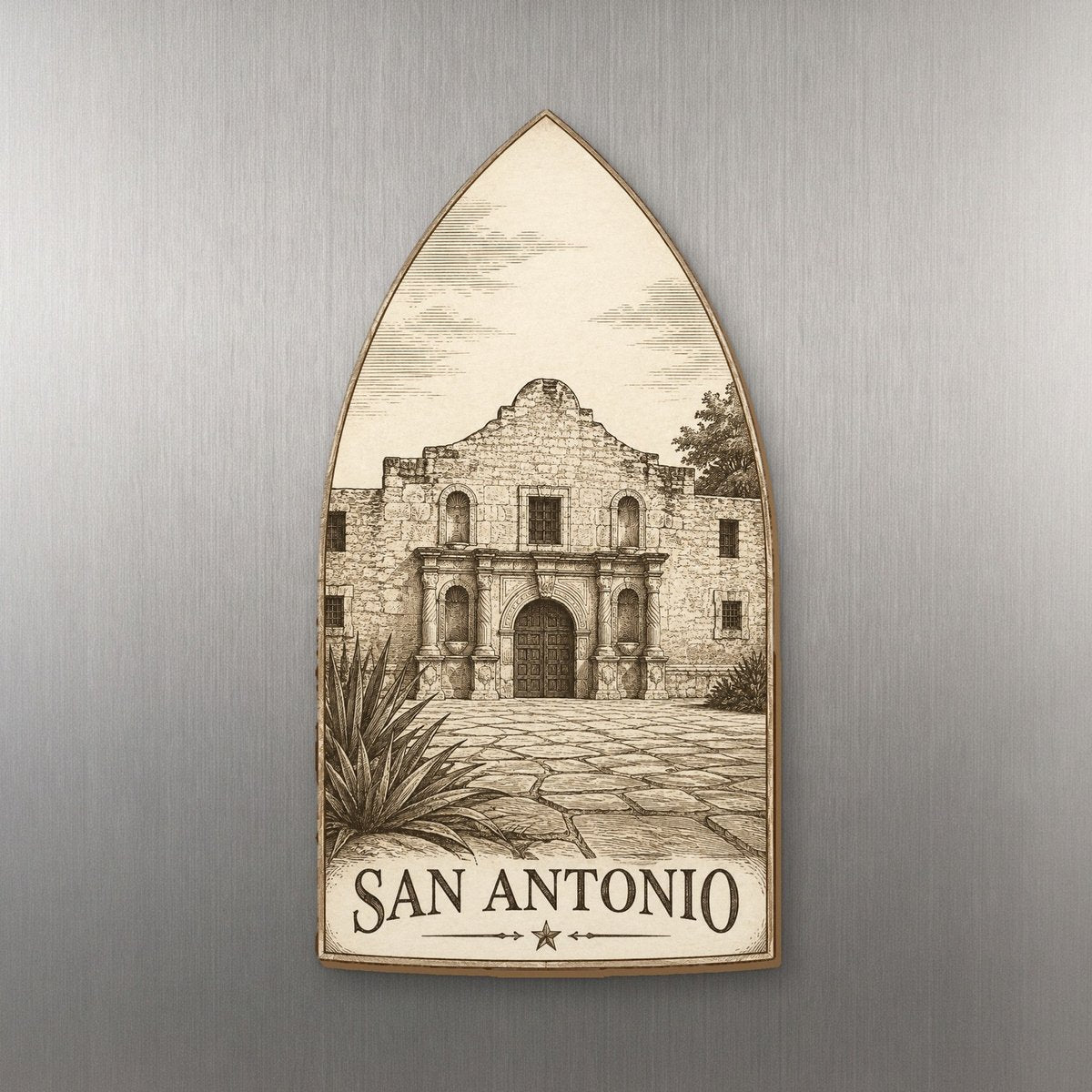 She's Choosing San Antonio Magnet | Etching-Inspired Linework | S378-M