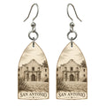 She's Choosing San Antonio Earrings | Etching-Inspired Linework | S378