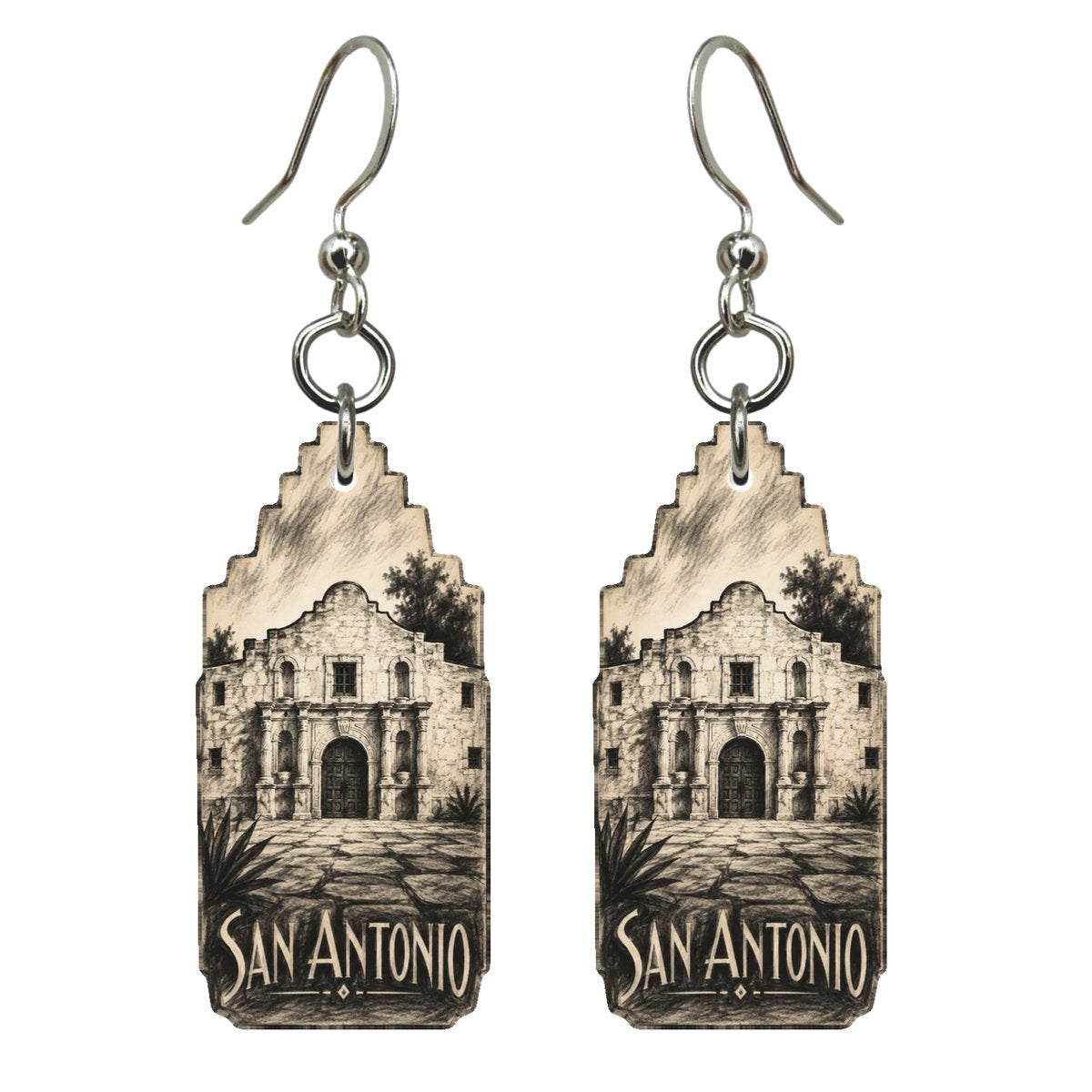 She's Choosing San Antonio Earrings | Charcoal Gesture | S381