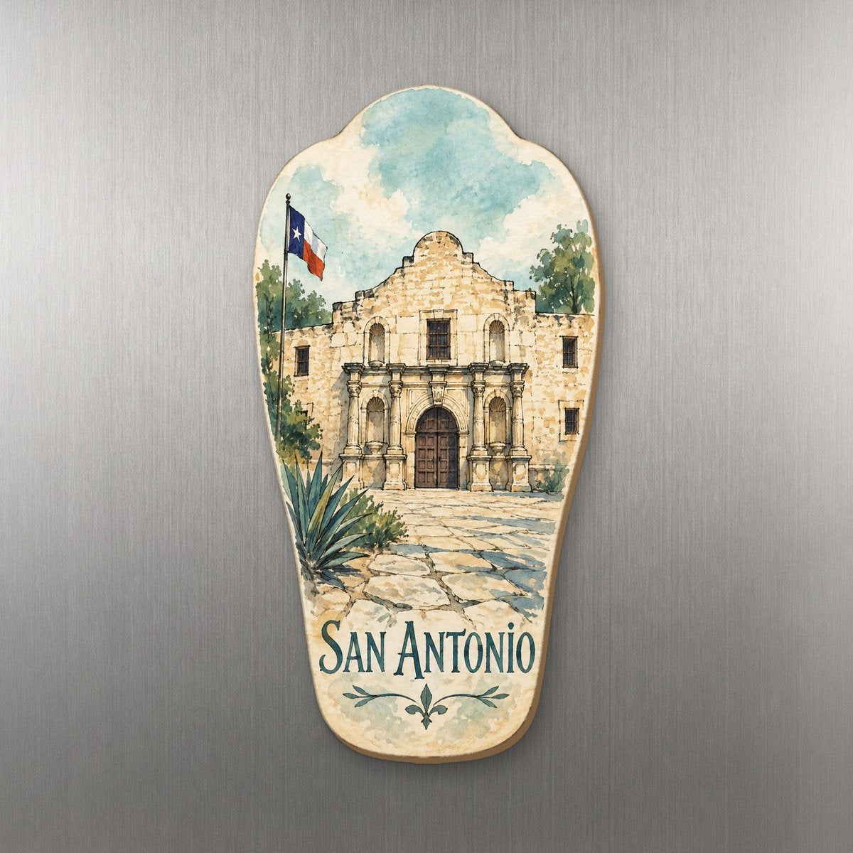 She's Choosing San Antonio Magnet | Pen and Watercolor Wash | S383-M