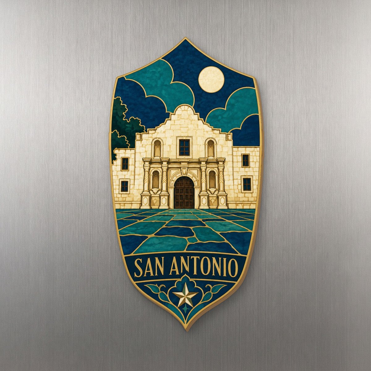 She's Choosing San Antonio Magnet | Cloisonné-Inspired Graphic | S386-M