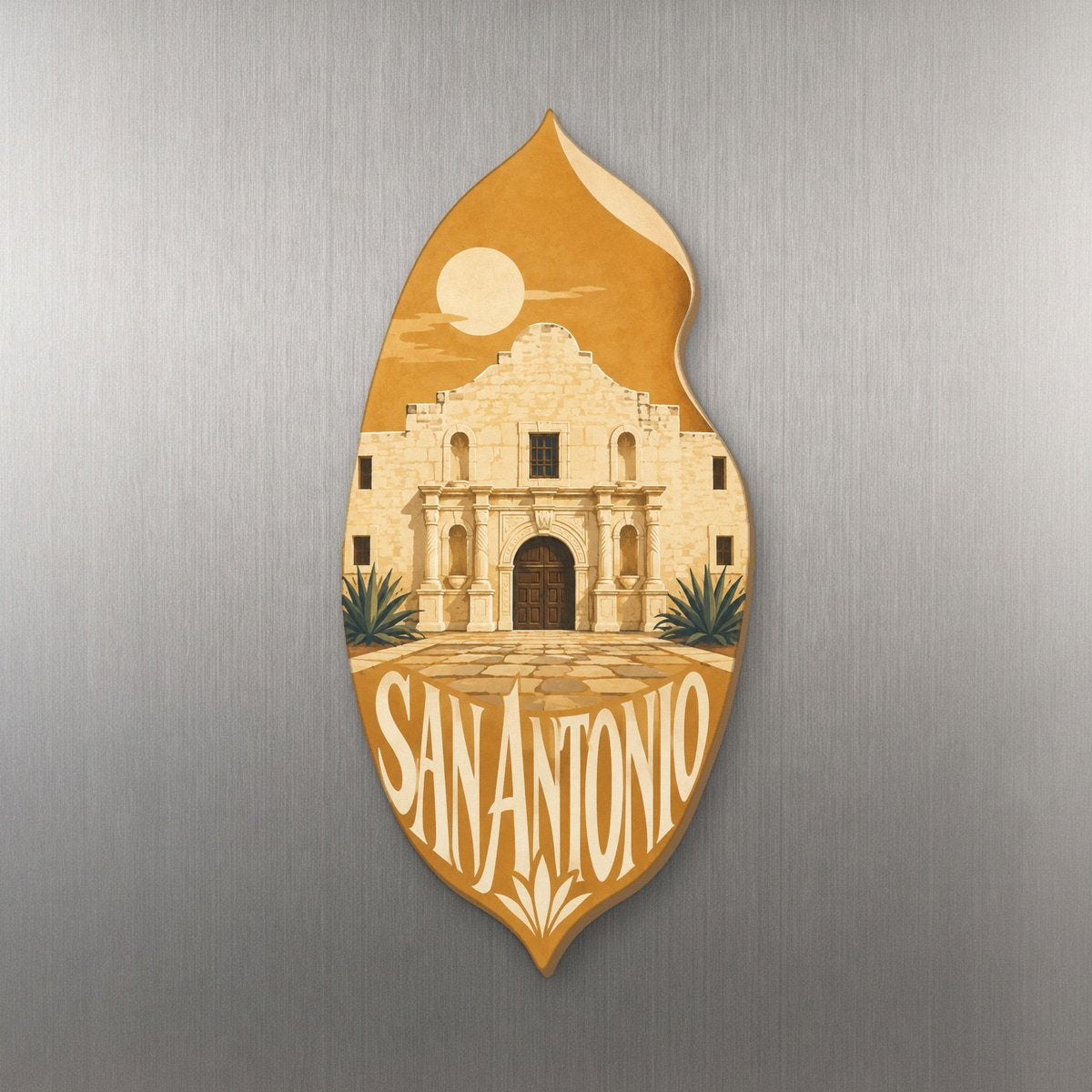 She's Choosing San Antonio Magnet | Typographic Illustration | S387-M