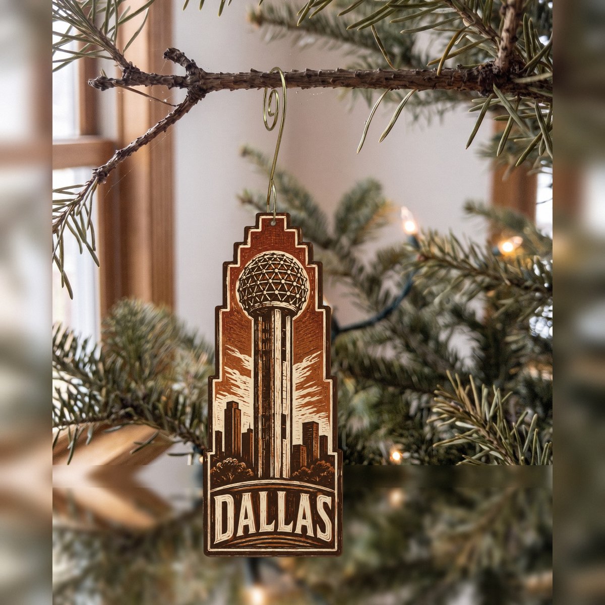 She's Choosing Dallas Ornament | Woodcut | S394-O