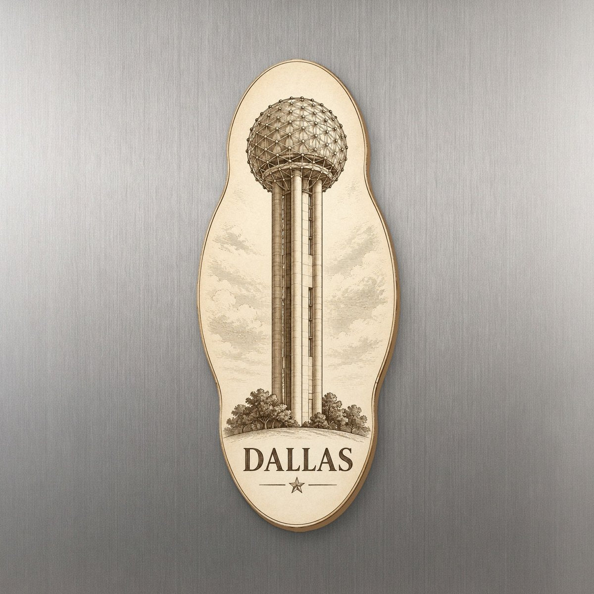 She's Choosing Dallas Magnet | Etching-Inspired Linework | S396-M