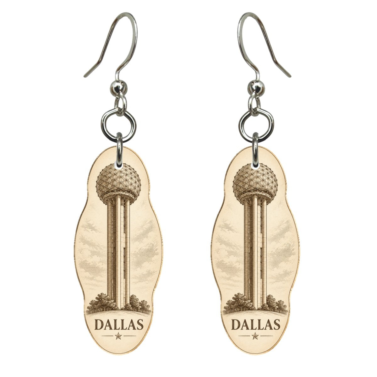 She's Choosing Dallas Earrings | Etching-Inspired Linework | S396