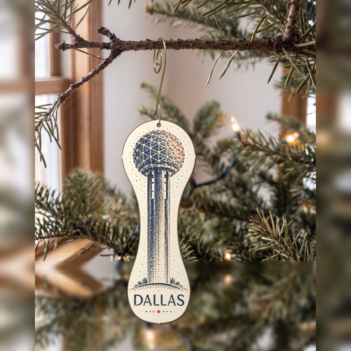 She's Choosing Dallas Ornament | Sparse Pointillism | S397-O