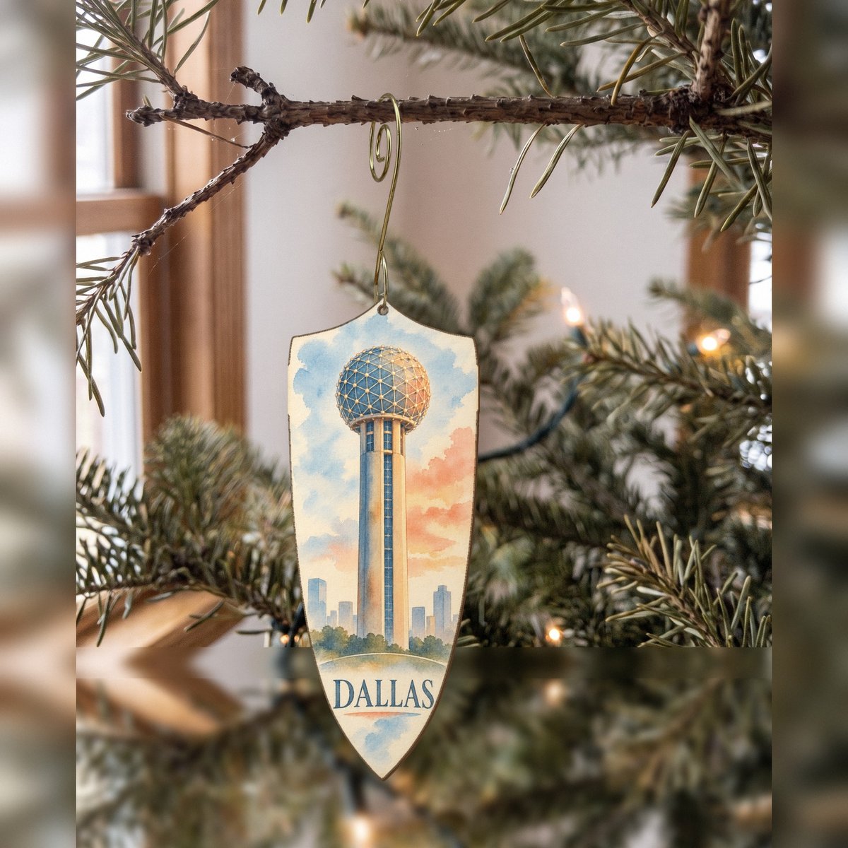 She's Choosing Dallas Ornament | Restrained Watercolor | S400-O