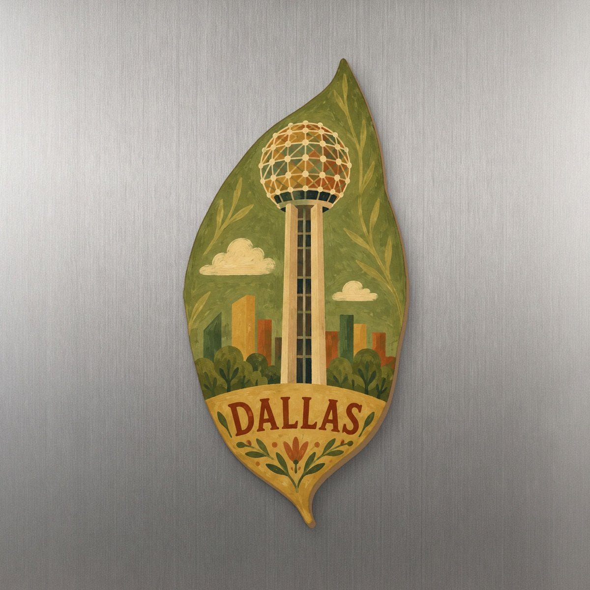 She's Choosing Dallas Magnet | Naive Folk Painting | S402-M