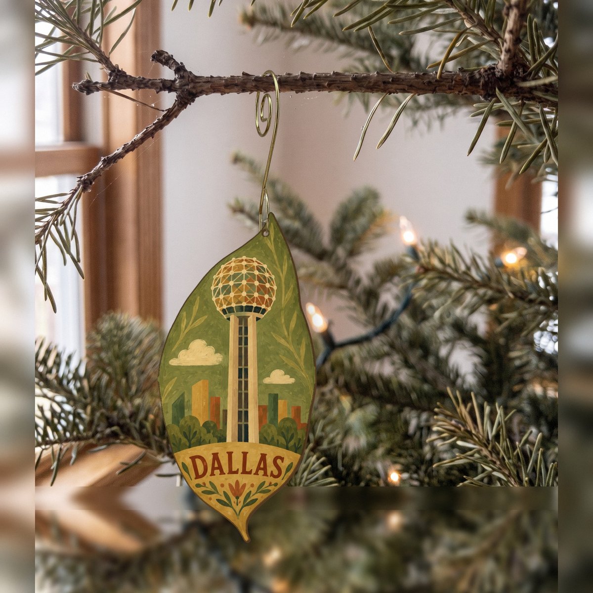 She's Choosing Dallas Ornament | Naive Folk Painting | S402-O