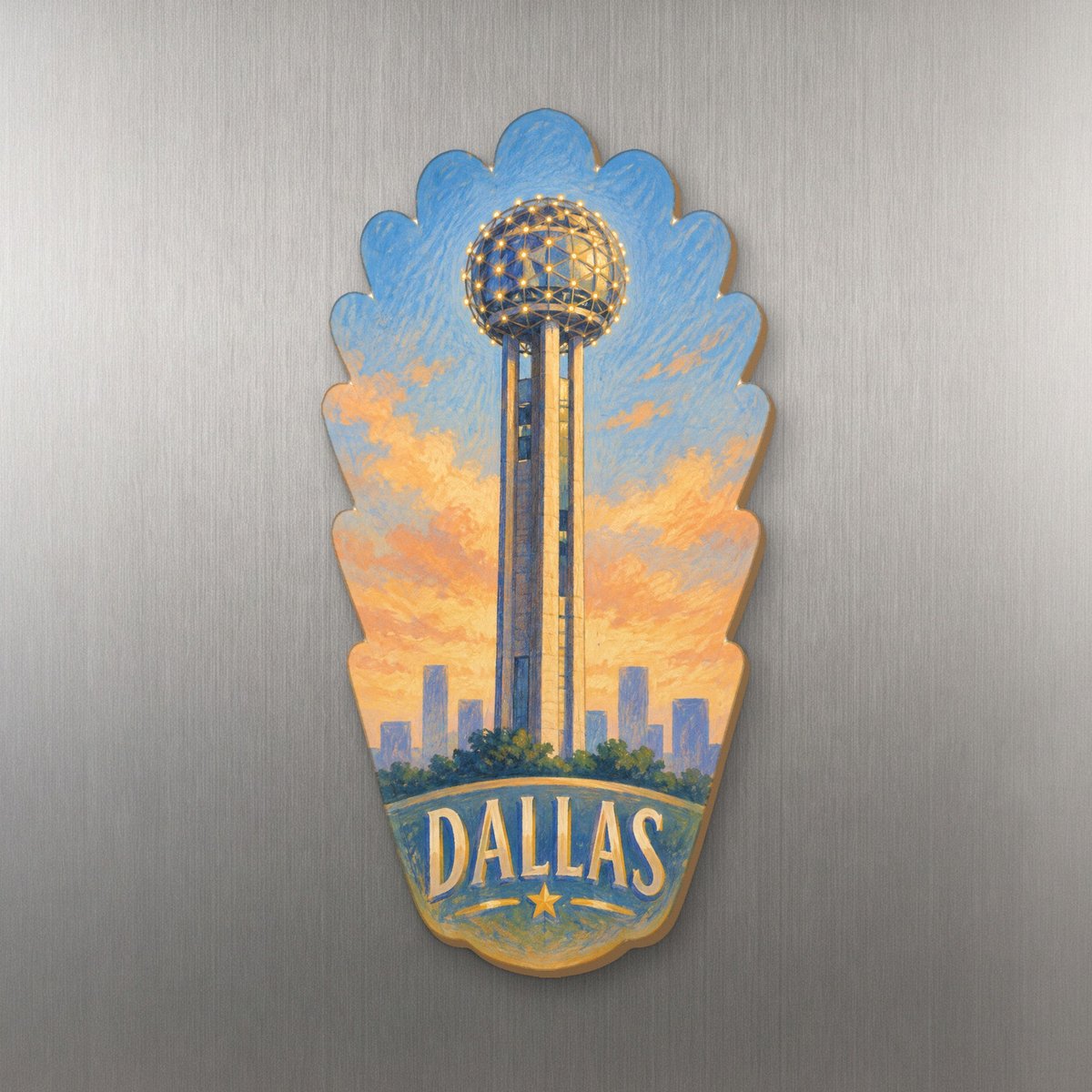 She's Choosing Dallas Magnet | Colored Pencil over Gouache | S406-M