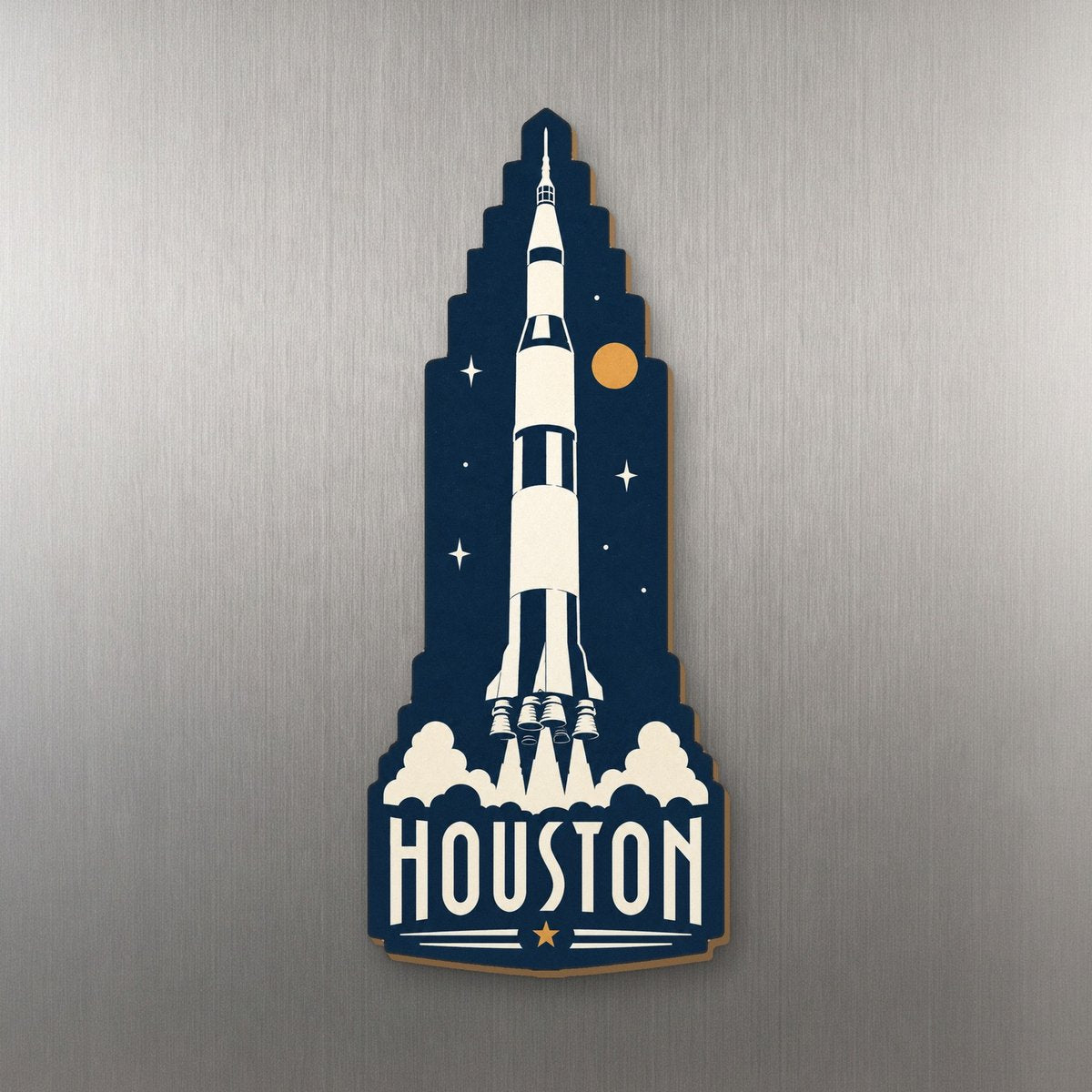 She's Choosing Houston Magnet | Negative-Space Silhouette | S407-M