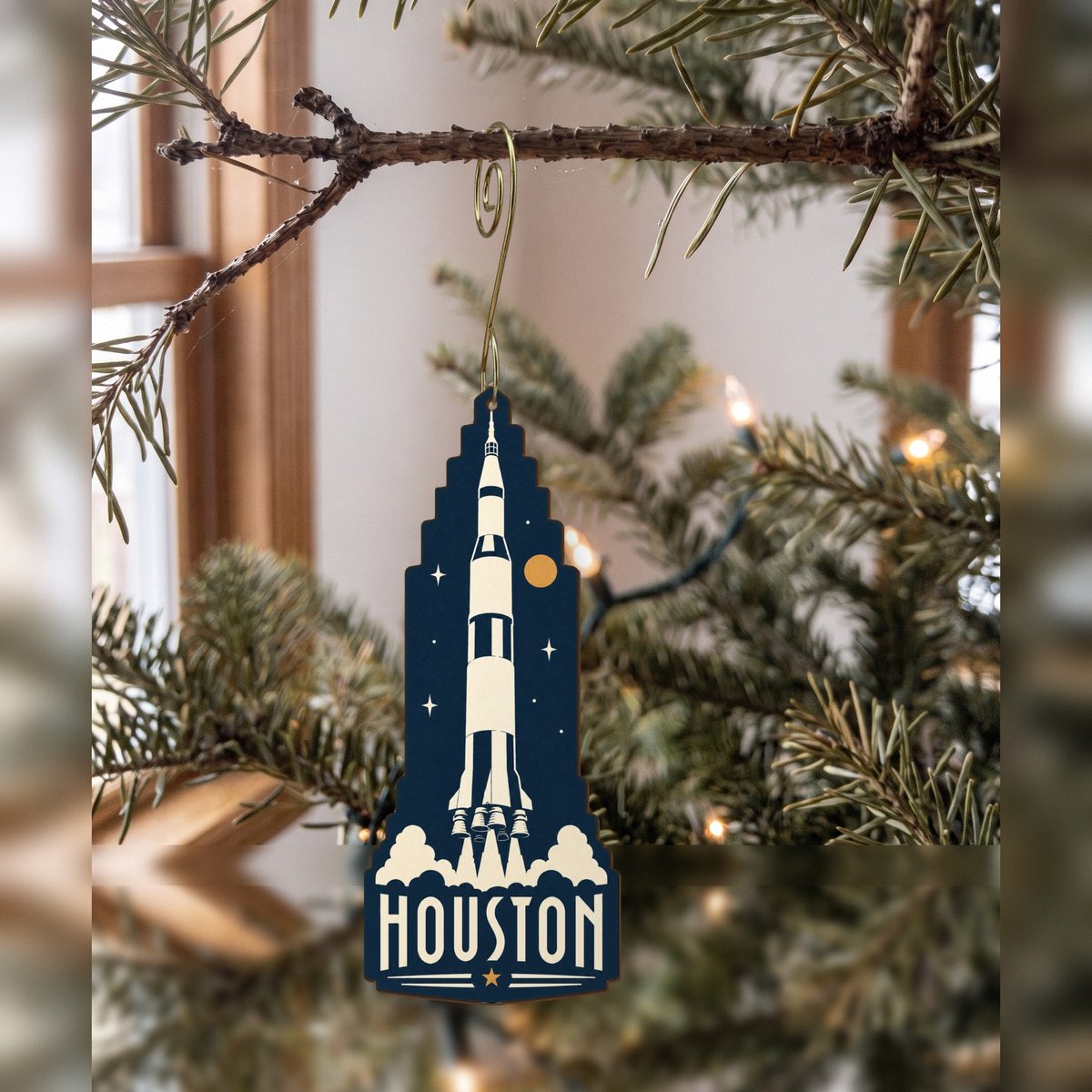 She's Choosing Houston Ornament | Negative-Space Silhouette | S407-O