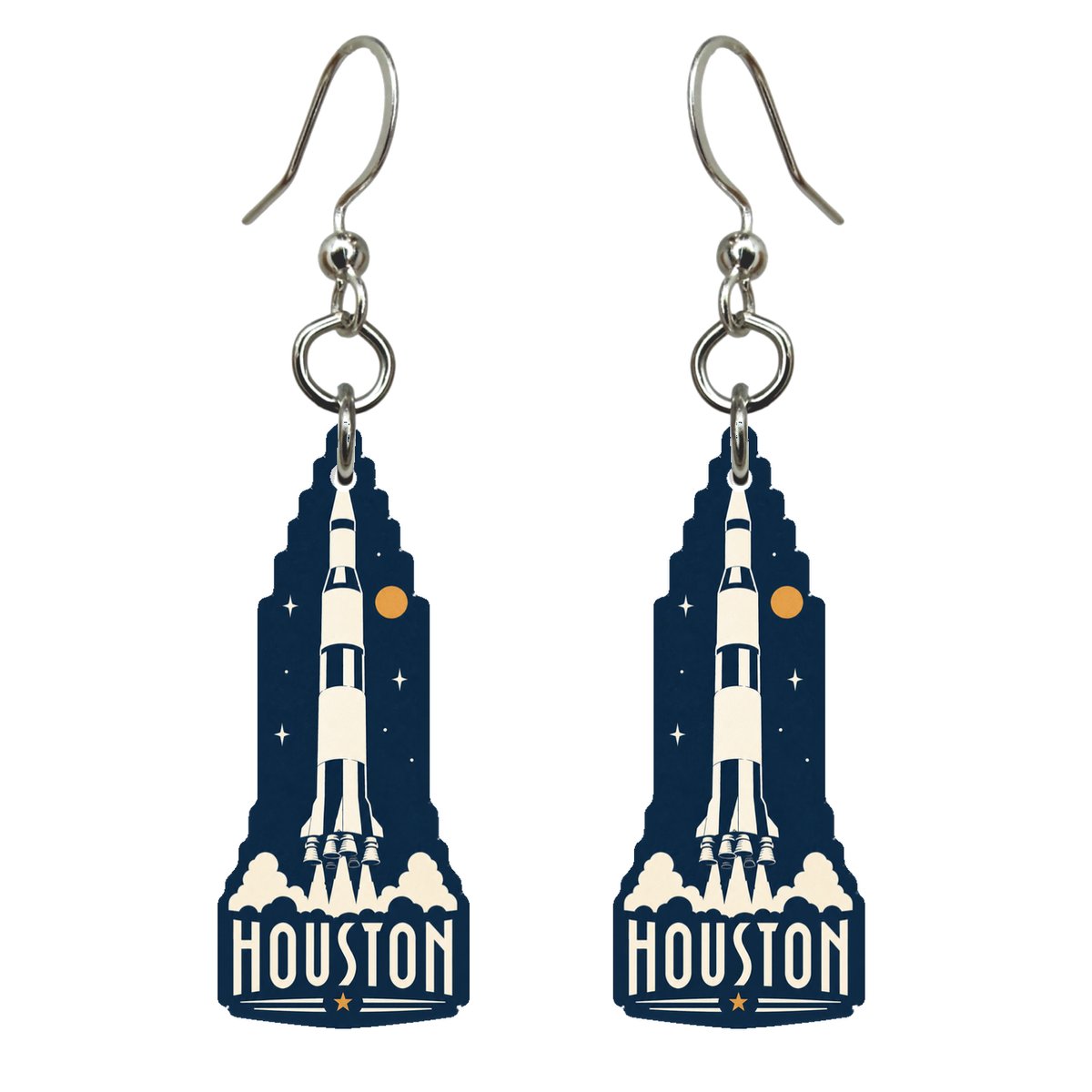 She's Choosing Houston Earrings | Negative-Space Silhouette | S407