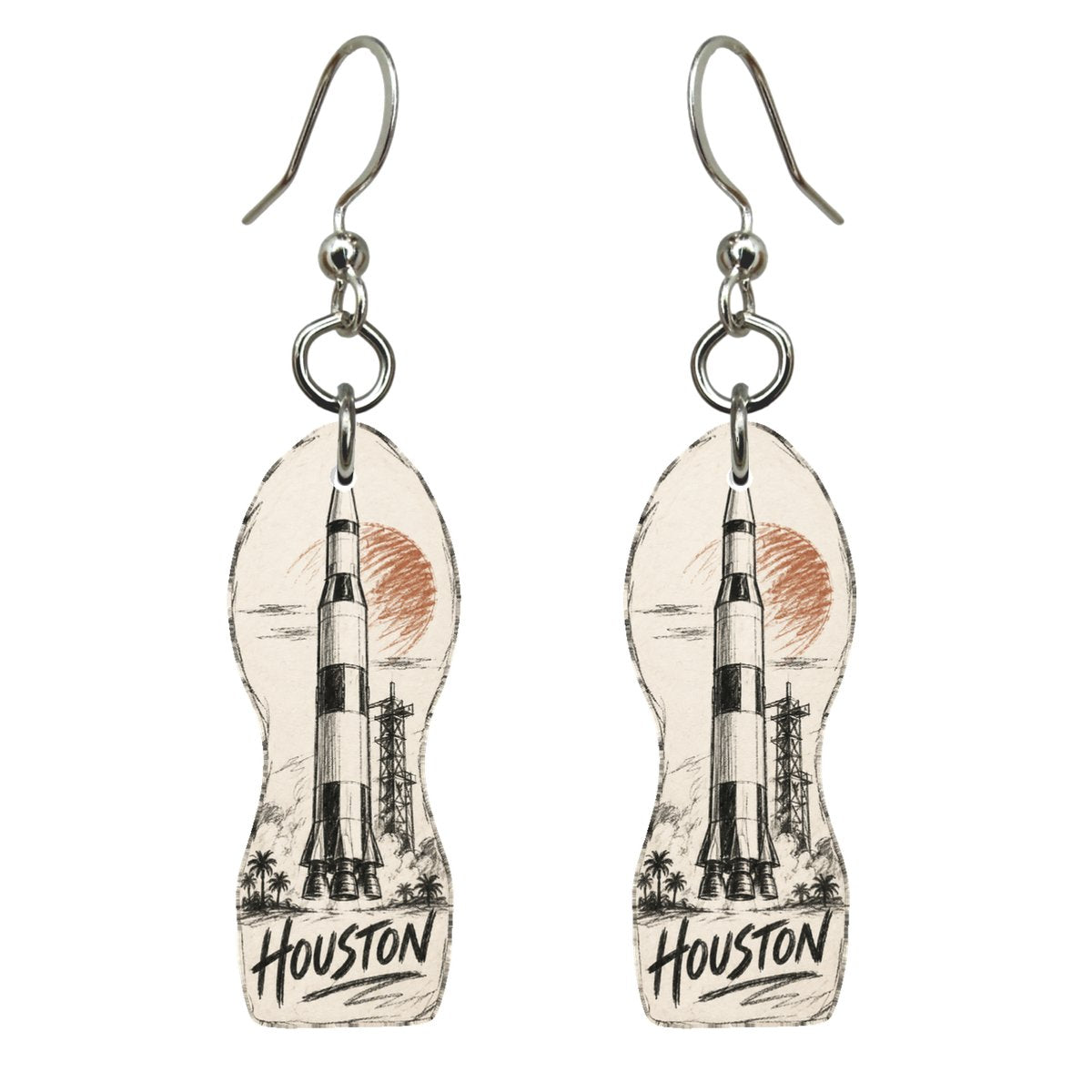 She's Choosing Houston Earrings | Loose Contour Sketch | S409