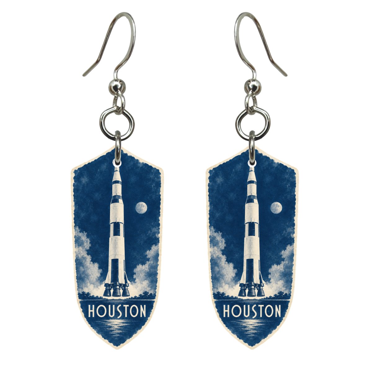 She's Choosing Houston Earrings | Cyanotype-Inspired | S413