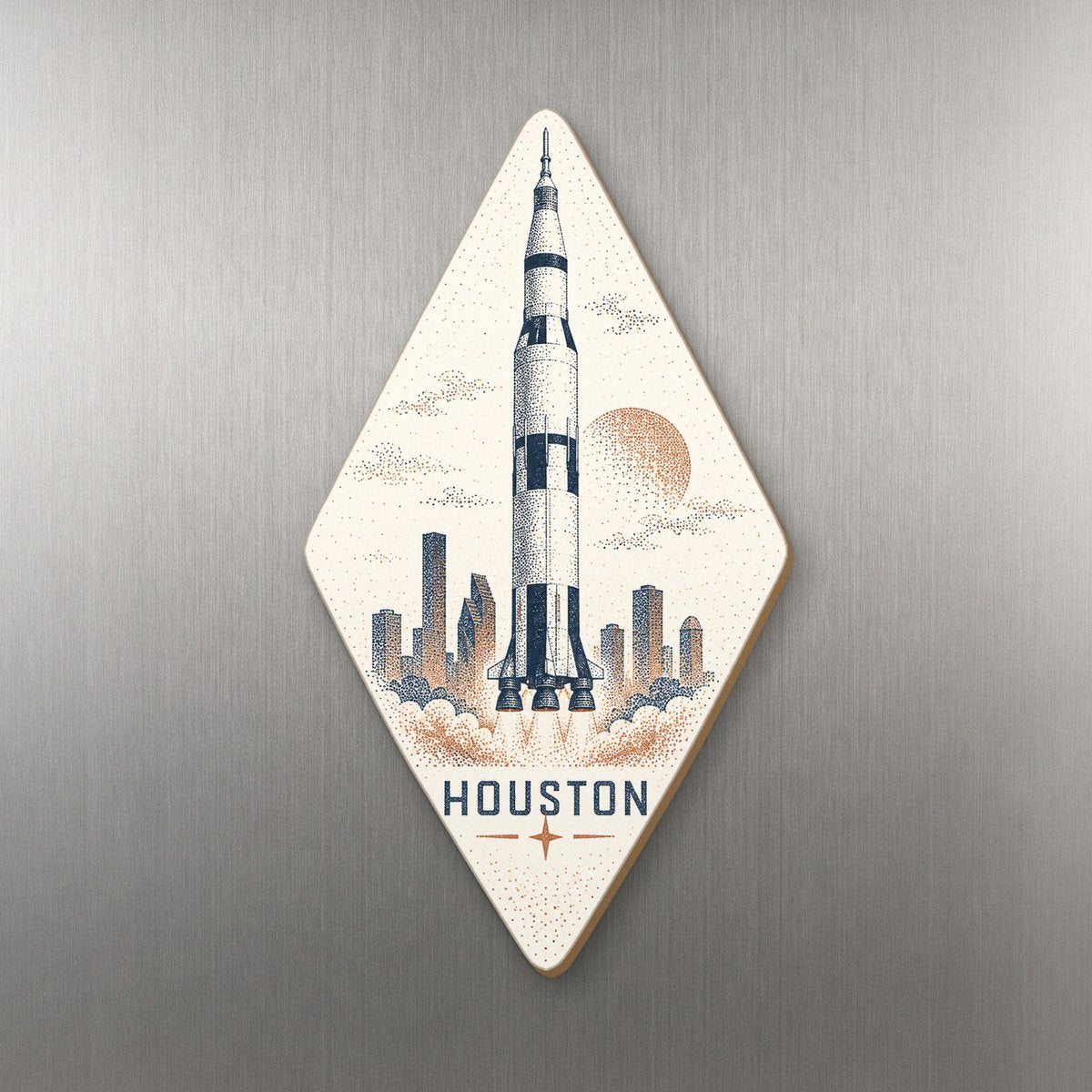 She's Choosing Houston Magnet | Sparse Pointillism | S415-M
