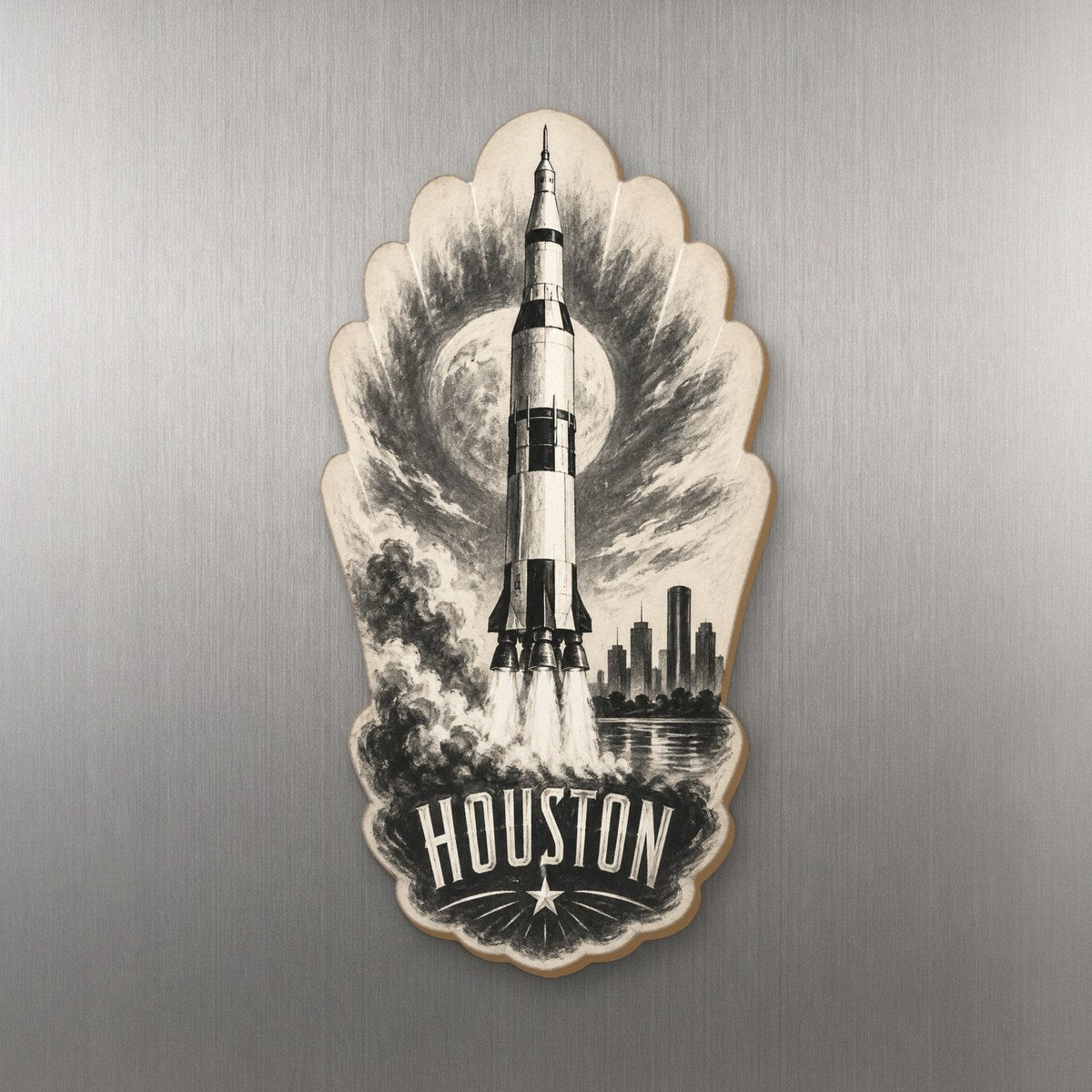 She's Choosing Houston Magnet | Charcoal Gesture | S417-M
