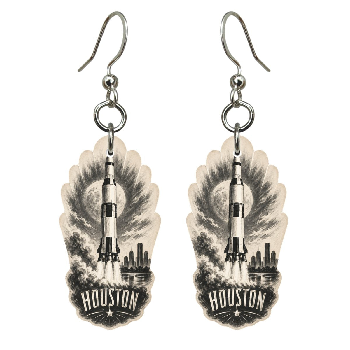 She's Choosing Houston Earrings | Charcoal Gesture | S417