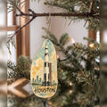 She's Choosing Houston Ornament | Pen and Watercolor Wash | S419-O