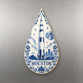 She's Choosing Houston Magnet | Blue-And-White Ceramic Illustration | S421-M