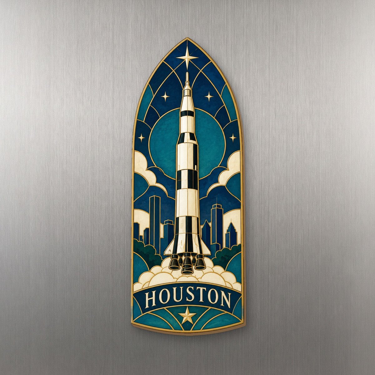 She's Choosing Houston Magnet | Cloisonné-Inspired Graphic | S422-M