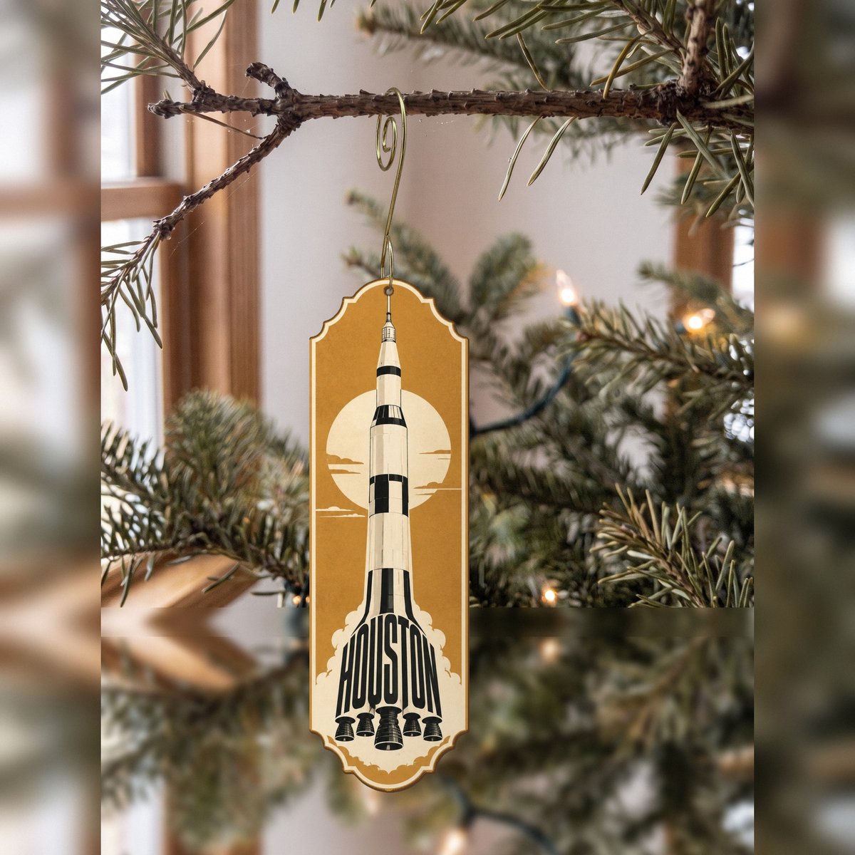 She's Choosing Houston Ornament | Typographic Illustration | S423-O