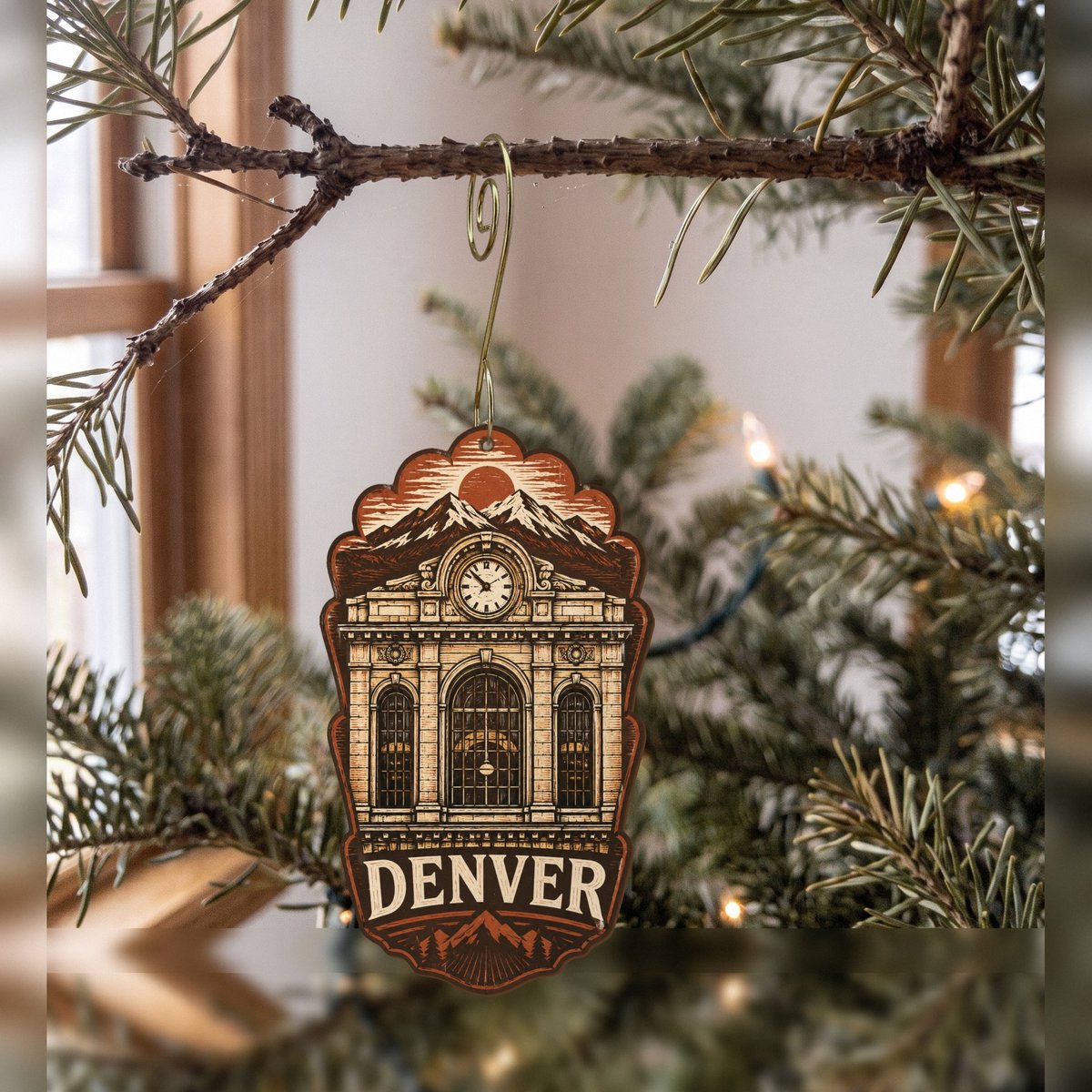 She's Choosing Denver Ornament | Woodcut | S430-O