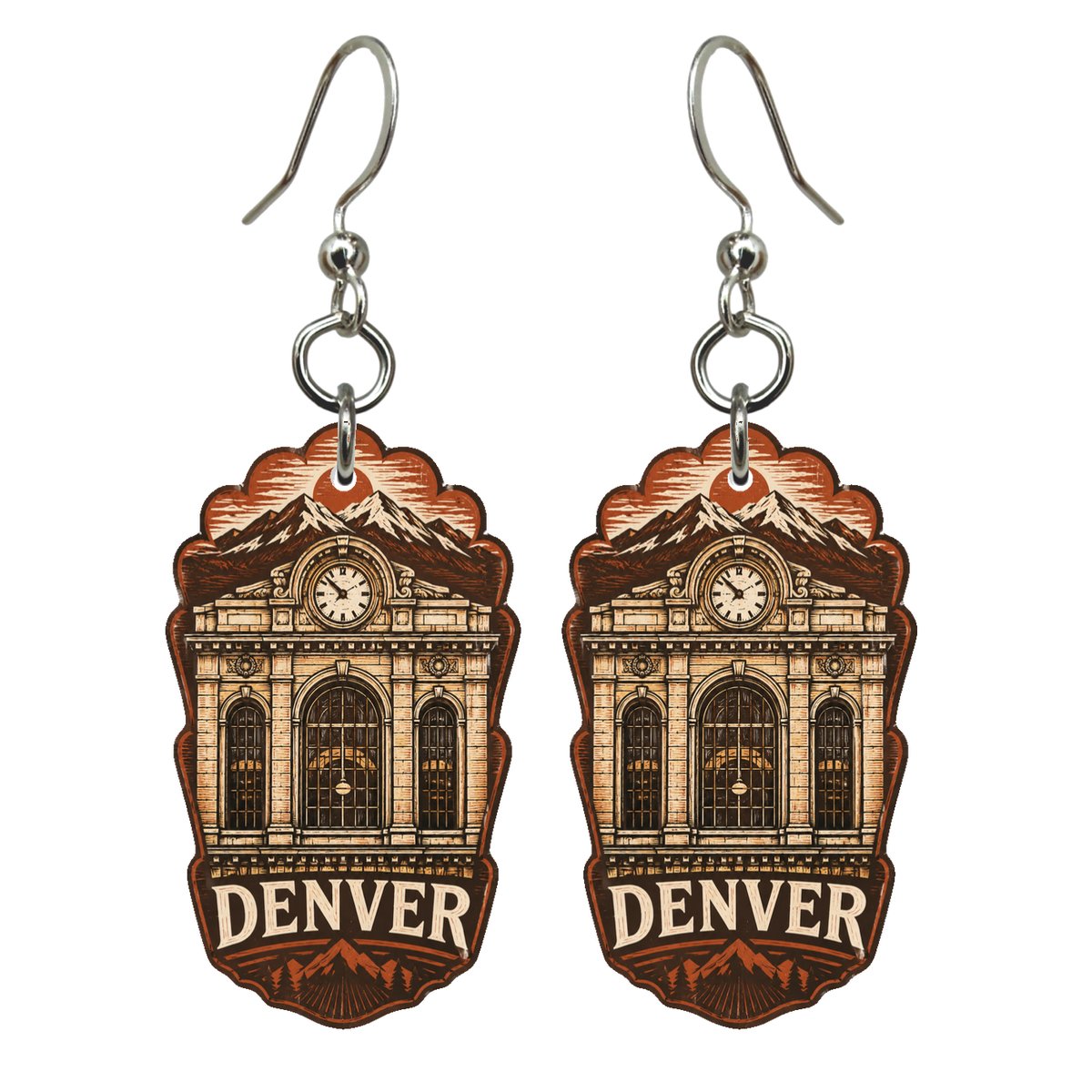 She's Choosing Denver Earrings | Woodcut | S430