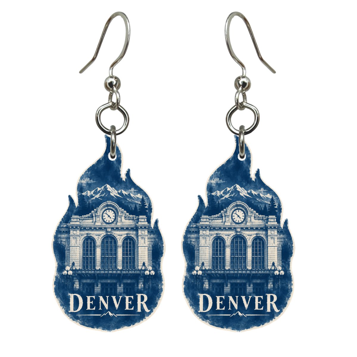 She's Choosing Denver Earrings | Cyanotype-Inspired | S431