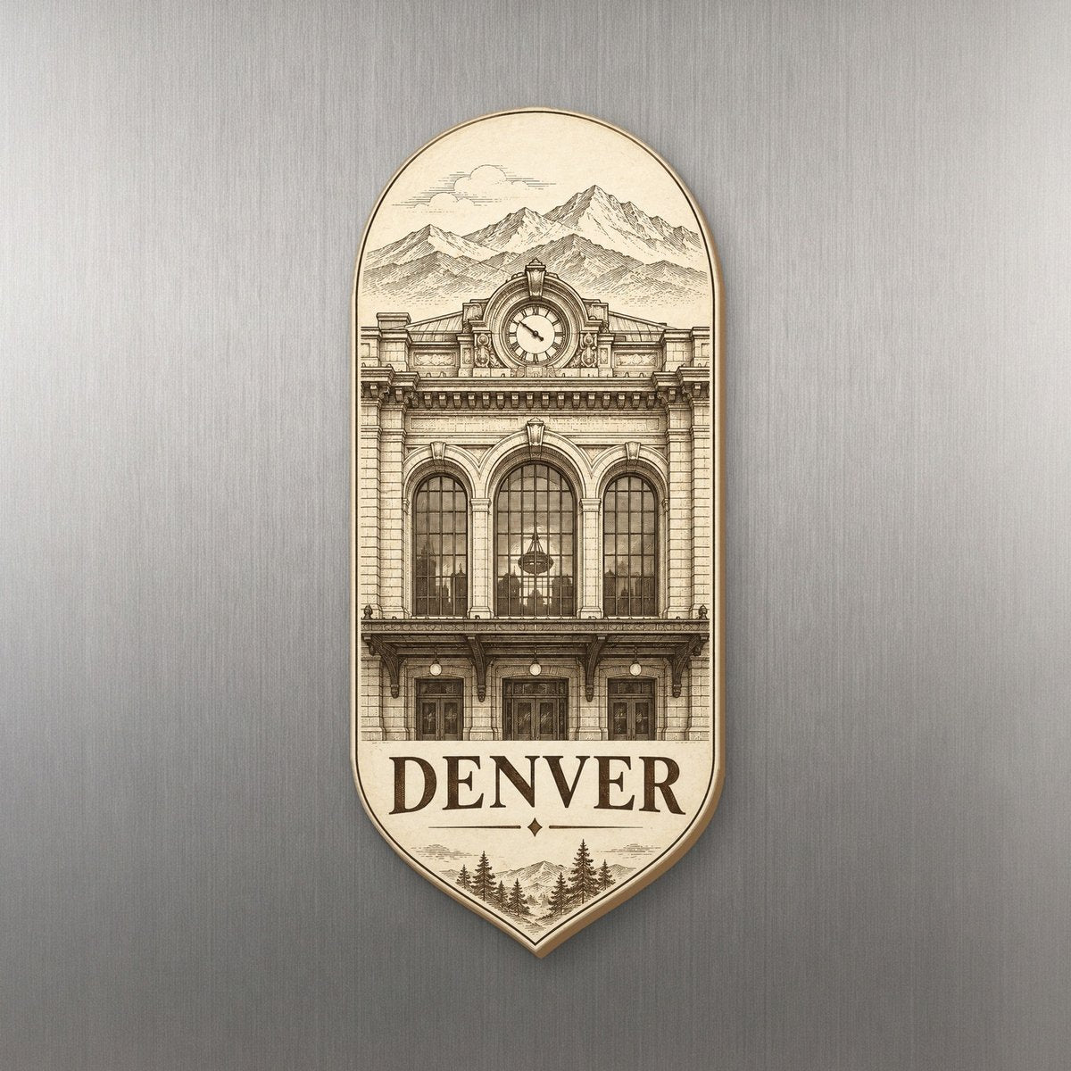 She's Choosing Denver Magnet | Etching-Inspired Linework | S432-M