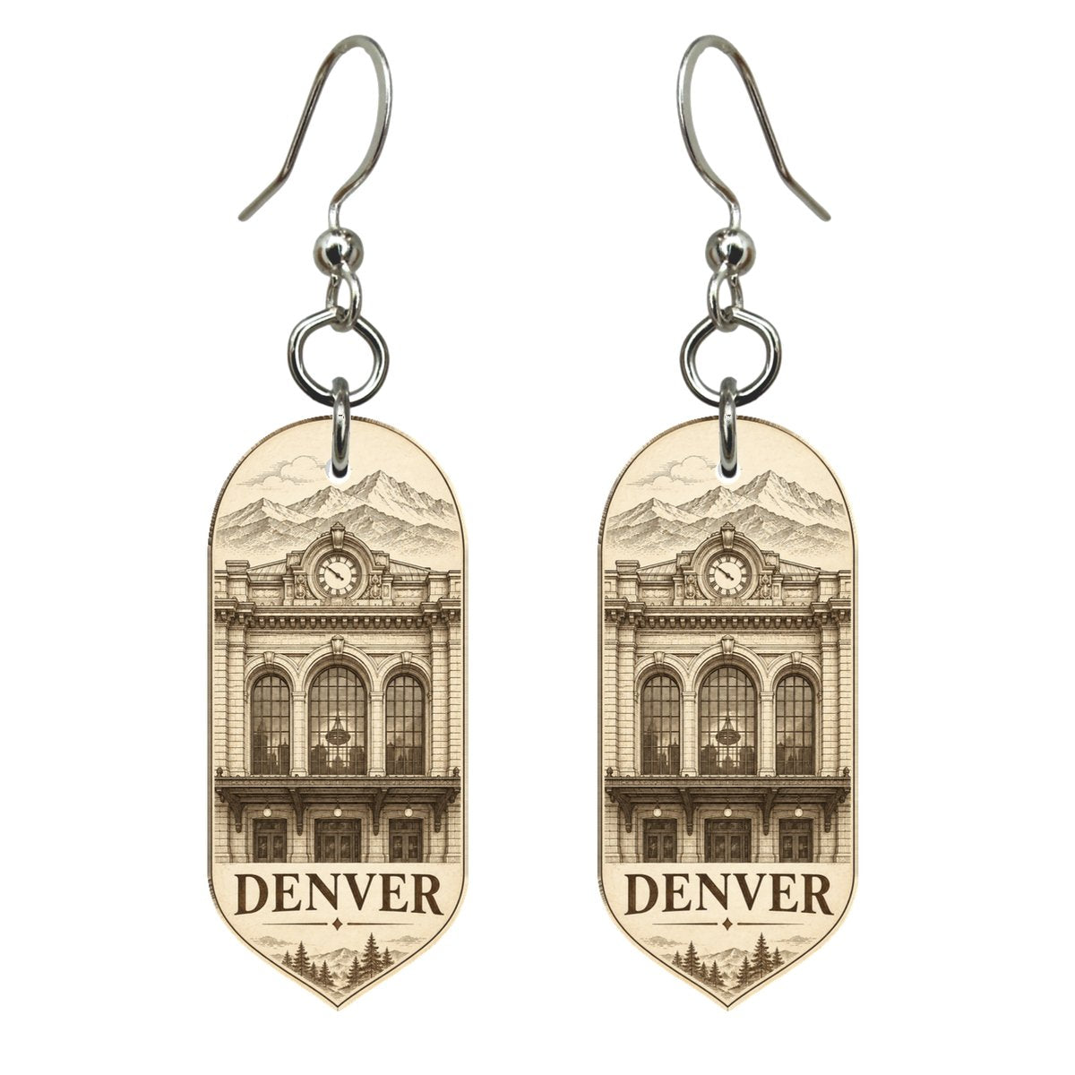 She's Choosing Denver Earrings | Etching-Inspired Linework | S432