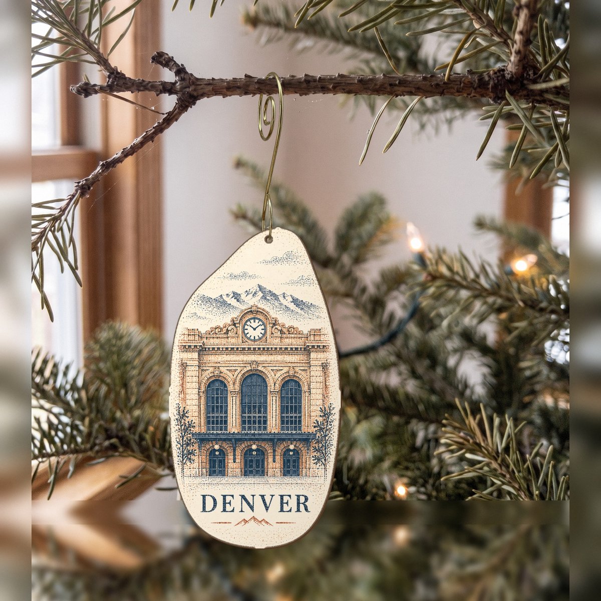 She's Choosing Denver Ornament | Sparse Pointillism | S433-O