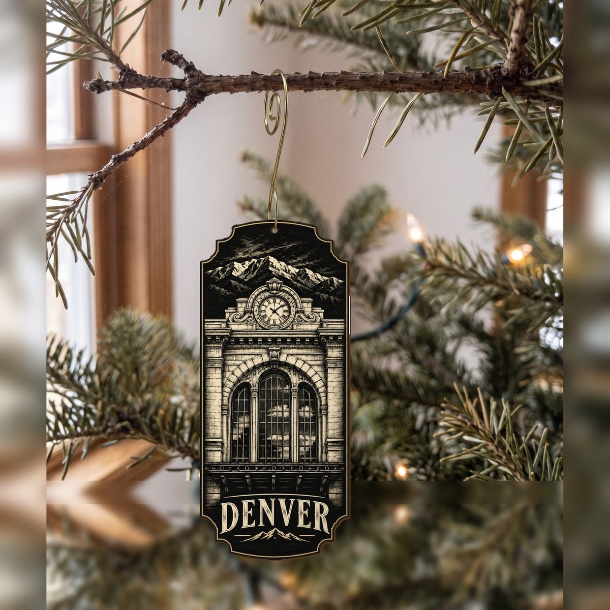 She's Choosing Denver Ornament | Scratchboard | S434-O