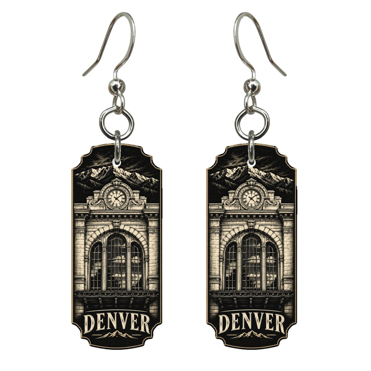 She's Choosing Denver Earrings | Scratchboard | S434