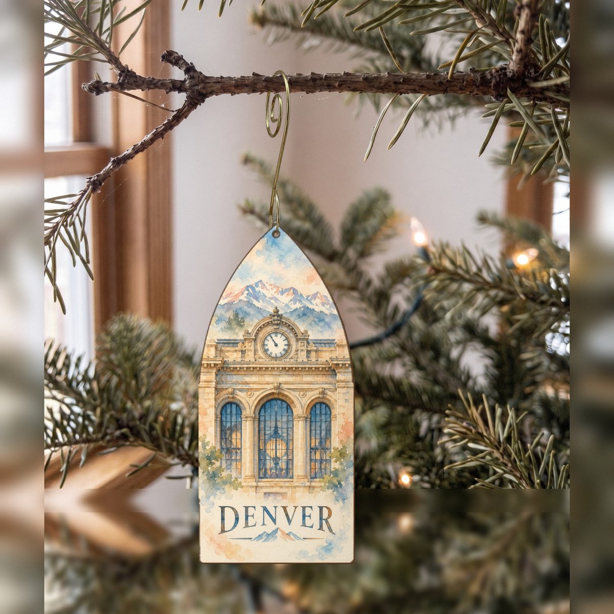She's Choosing Denver Ornament | Restrained Watercolor | S436-O