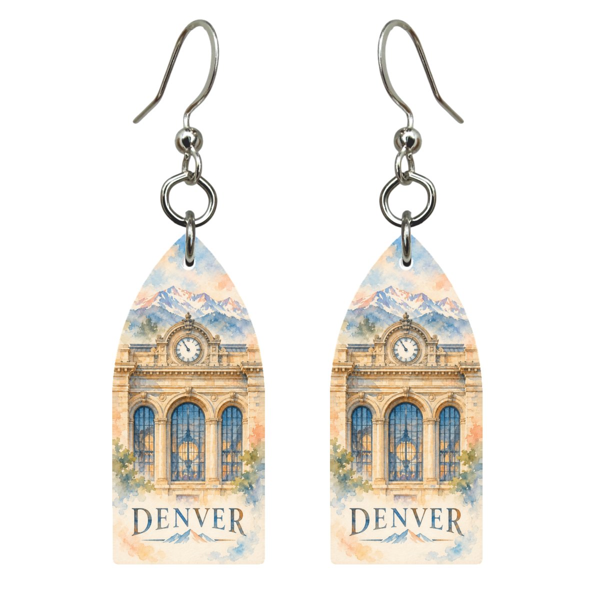 She's Choosing Denver Earrings | Restrained Watercolor | S436