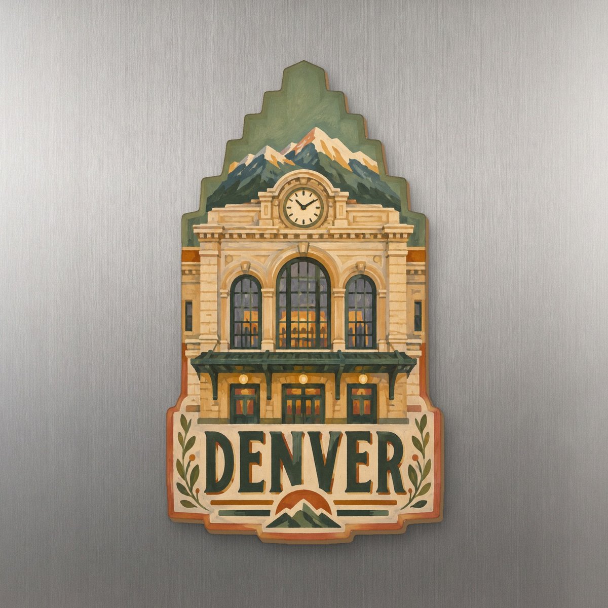 She's Choosing Denver Magnet | Naive Folk Painting | S438-M